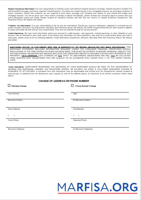 Realistic USA Georgian SunTrust bank mortgage statement in Word and PDF formats 3 real example